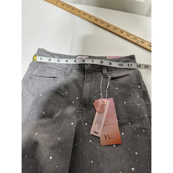 YMI Girl's Rhinestone Wide Leg Jeans Size 12 NWT - Picture 5 of 6
